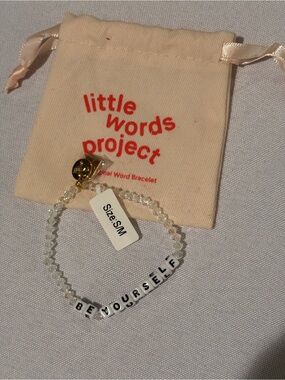 little words project "Be Yourself" Kids Beaded Bracelet - Clear